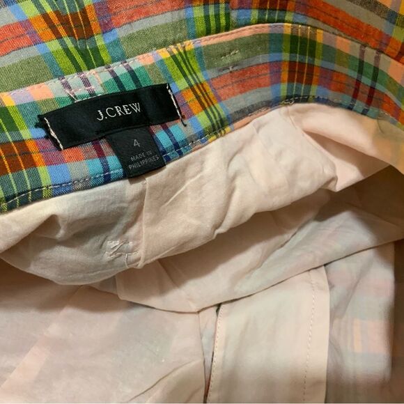 J. Crew plaid pleated high waist shorts with belt and wide legs 2 NWOT - Picture 5 of 6